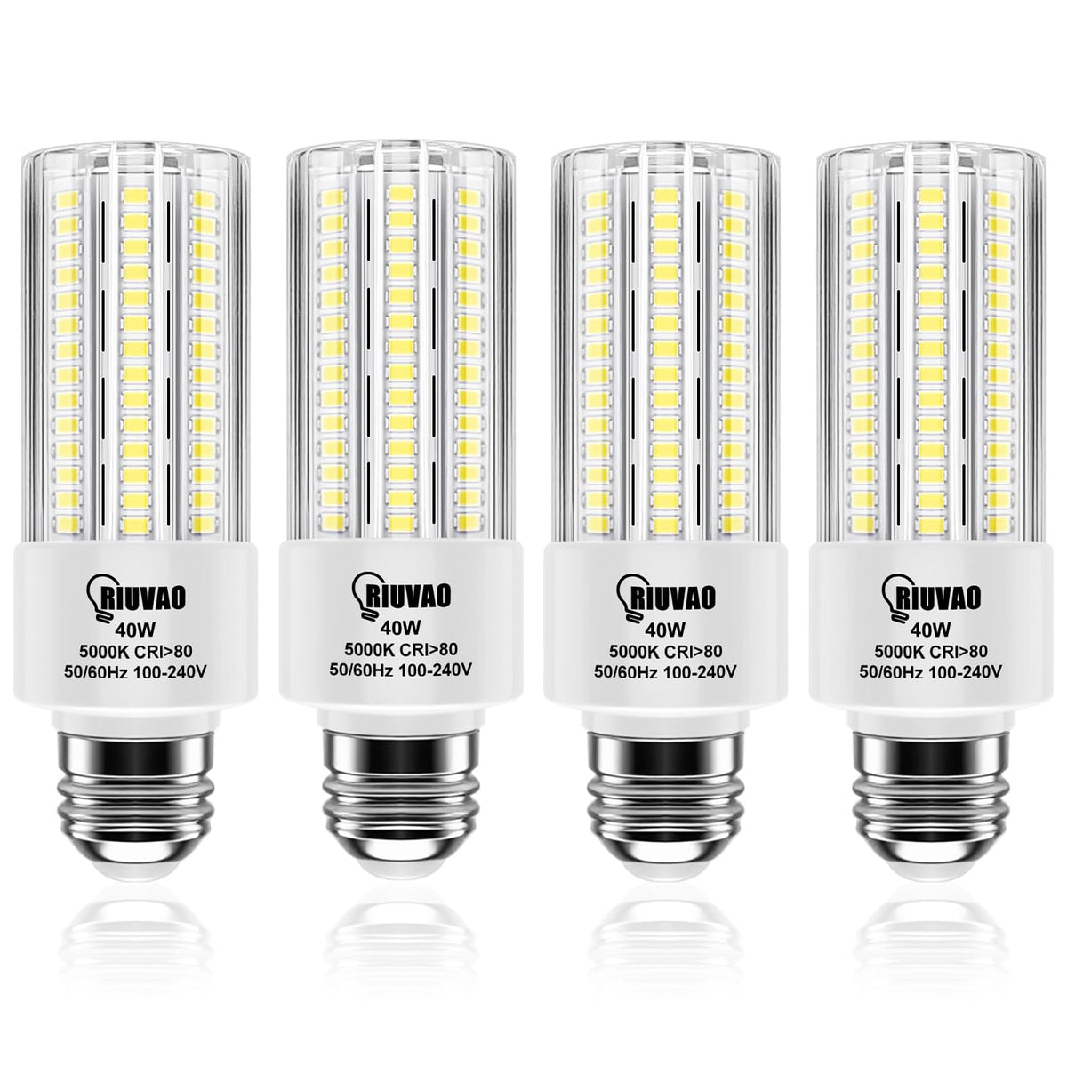 RIUVAO corn light bulb front view demonstrates compact power for bright indoor lighting.
