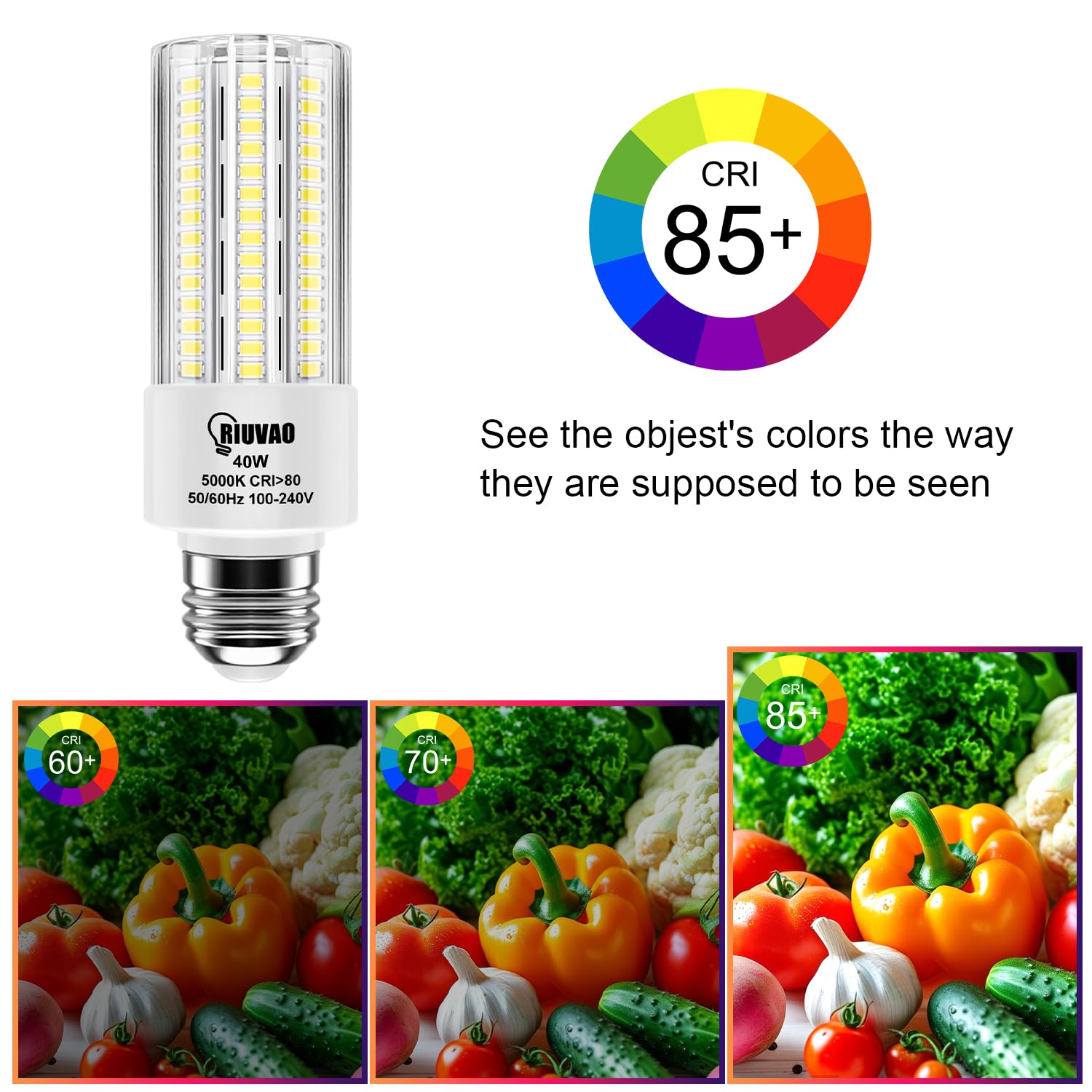 RIUVAO bulb instant-on operation with no flicker supports comfortable living and working spaces.