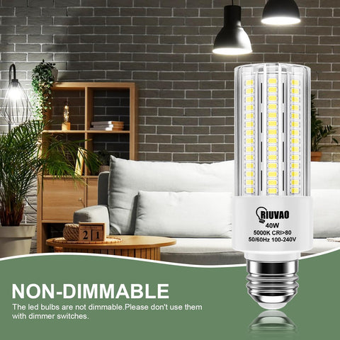RIUVAO corn light bulb outdoor setup ideal for porches, garages, and exterior spaces.