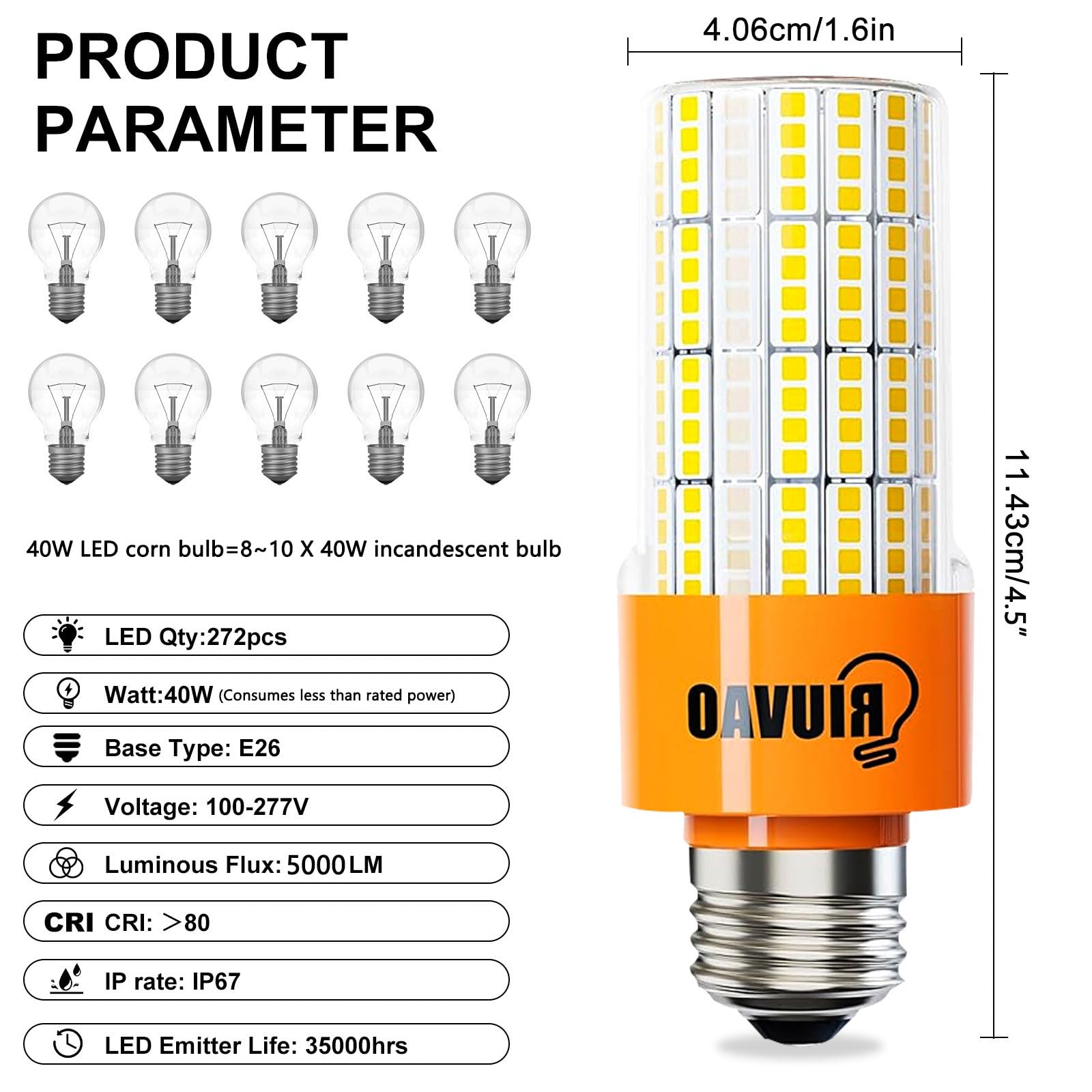 RIUVAO corn light installed in garage improves visibility.