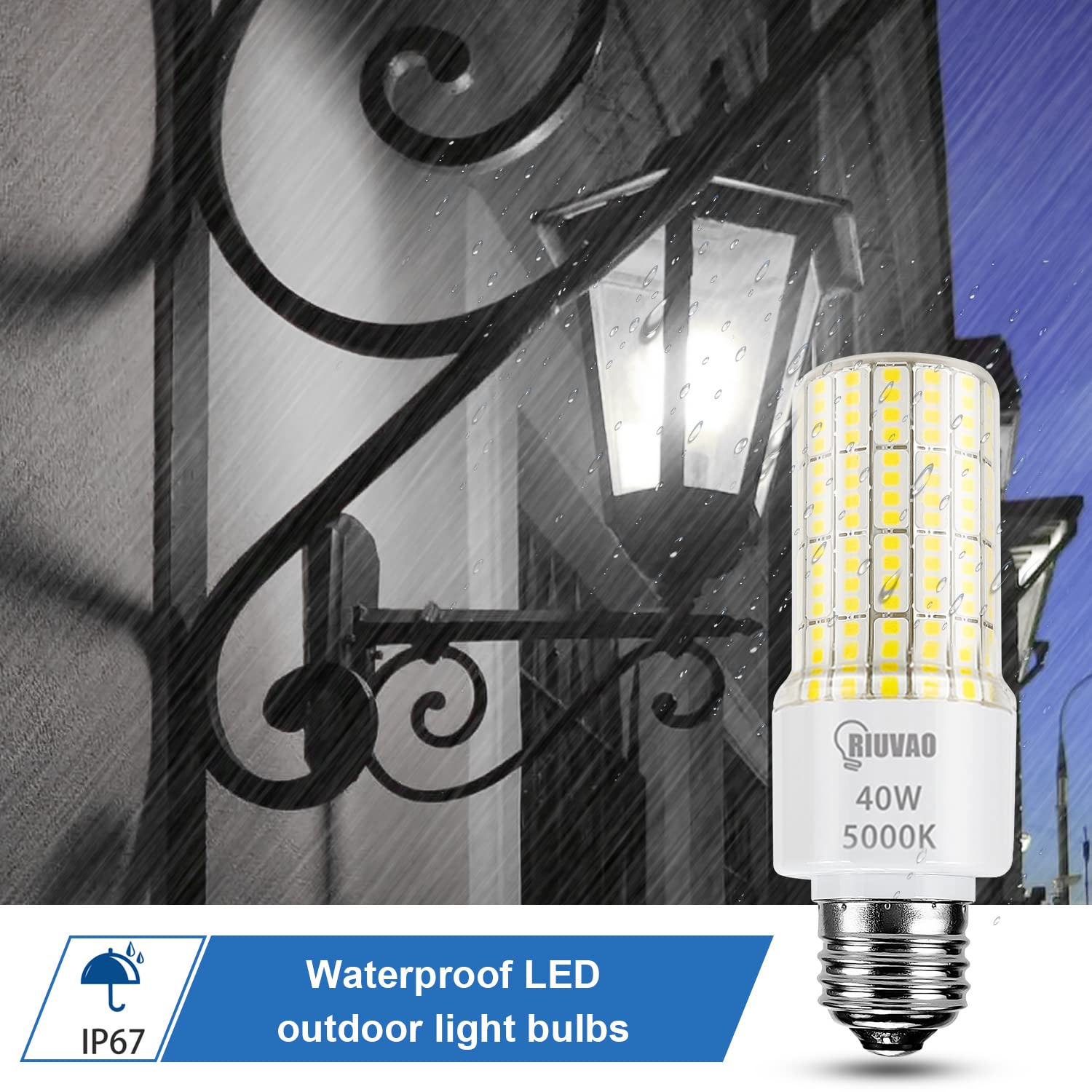 RIUVAO corn light IP67 waterproof for outdoor mounting