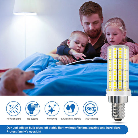 RIUVAO E12 LED corn bulb 5000K cool daylight ideal for task areas
