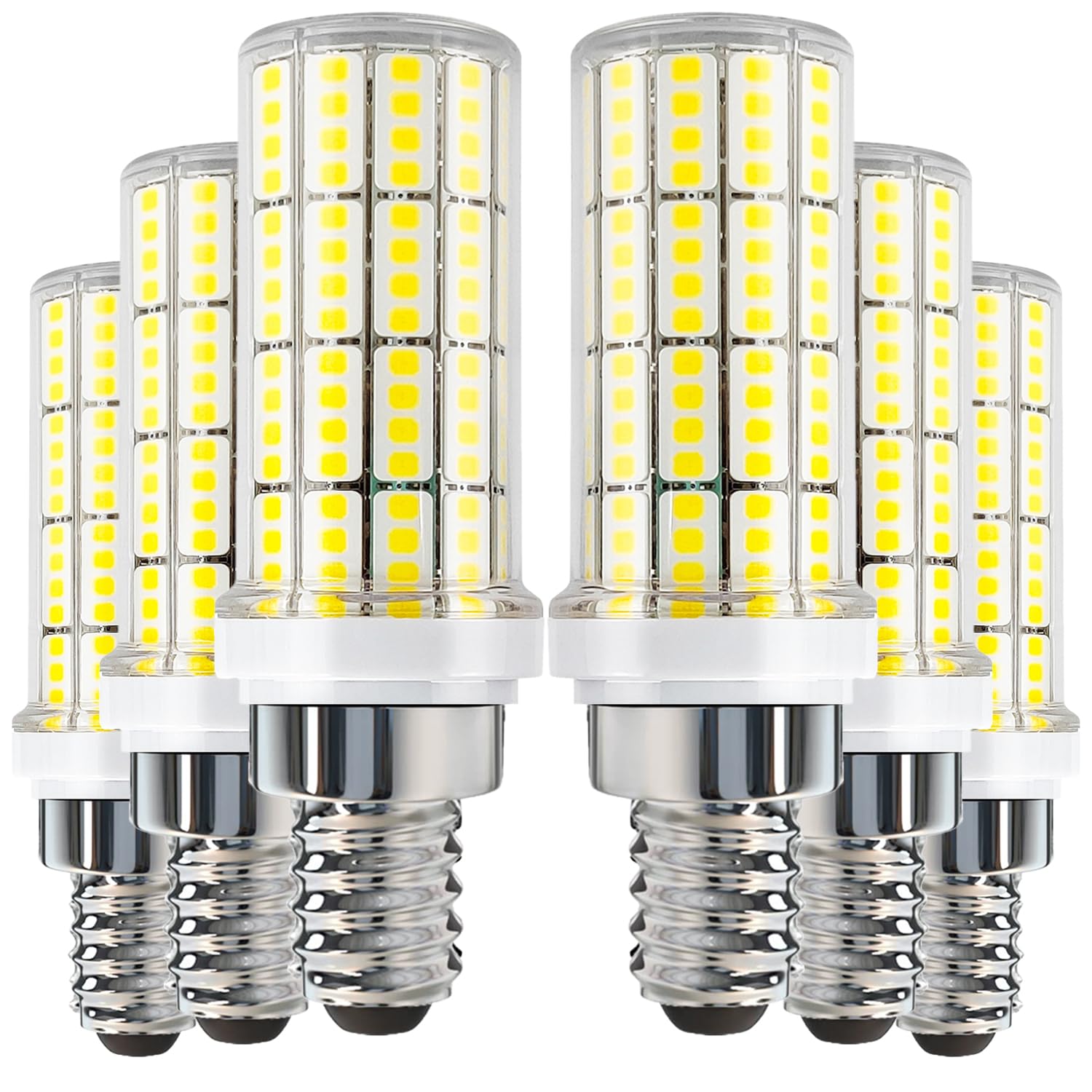 RIUVAO E12 LED corn bulb 6-pack for whole-home lighting and easy replacement