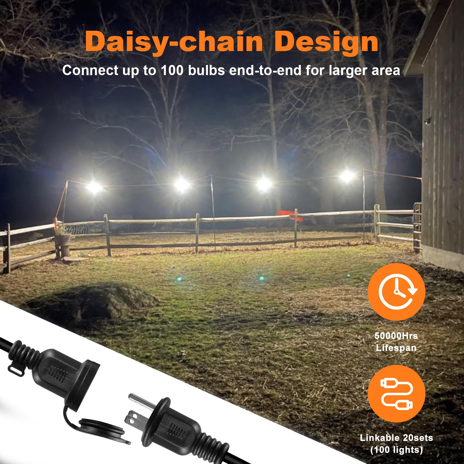 RIUVAO energy-saving 50ft LED light reduces site power use.