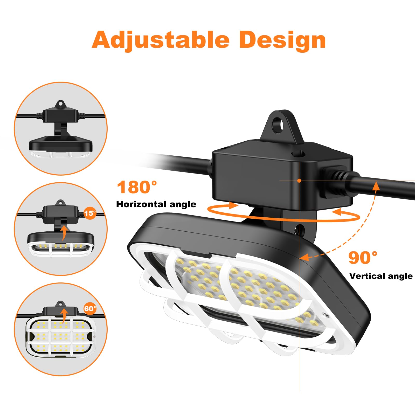 RIUVAO IP66 waterproof construction light suitable for outdoor use.