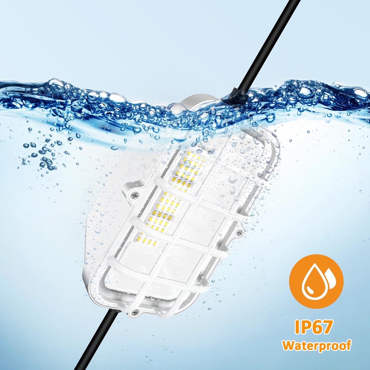 RIUVAO IP67 waterproof construction light stands against rain.