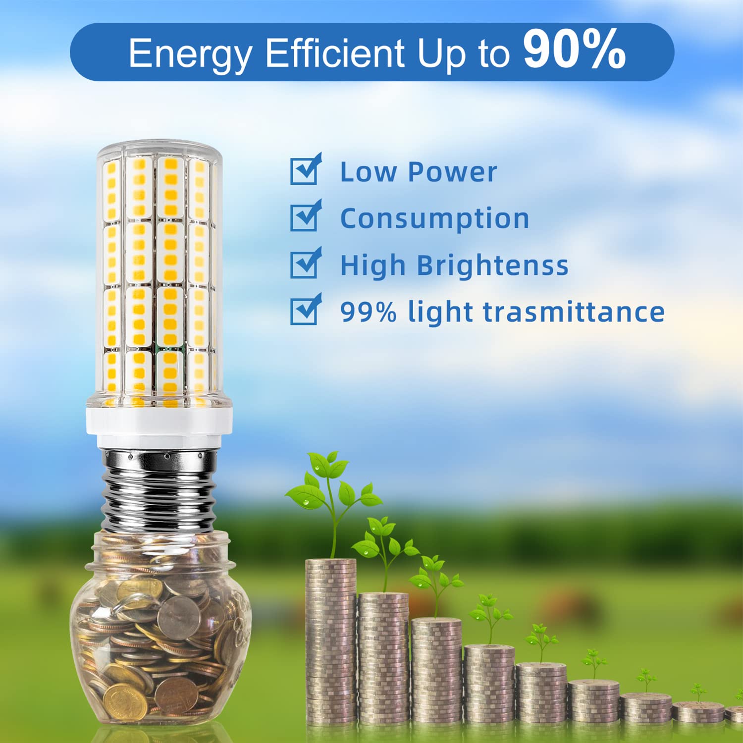 RIUVAO LED bulb in dusk scene with warm 3000K light for cozy evenings