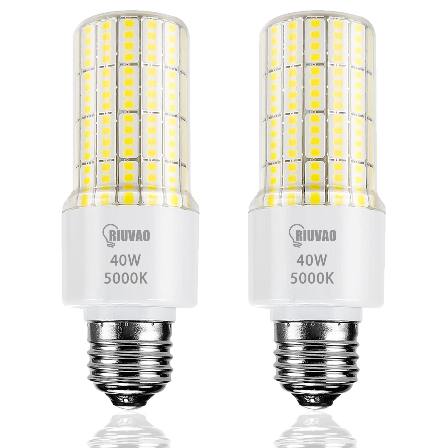 RIUVAO 2-pack LED bulbs for energy-saving, 300W-equivalent brightness