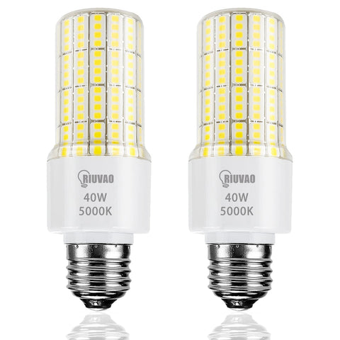 RIUVAO 2-pack LED bulbs for energy-saving, 300W-equivalent brightness