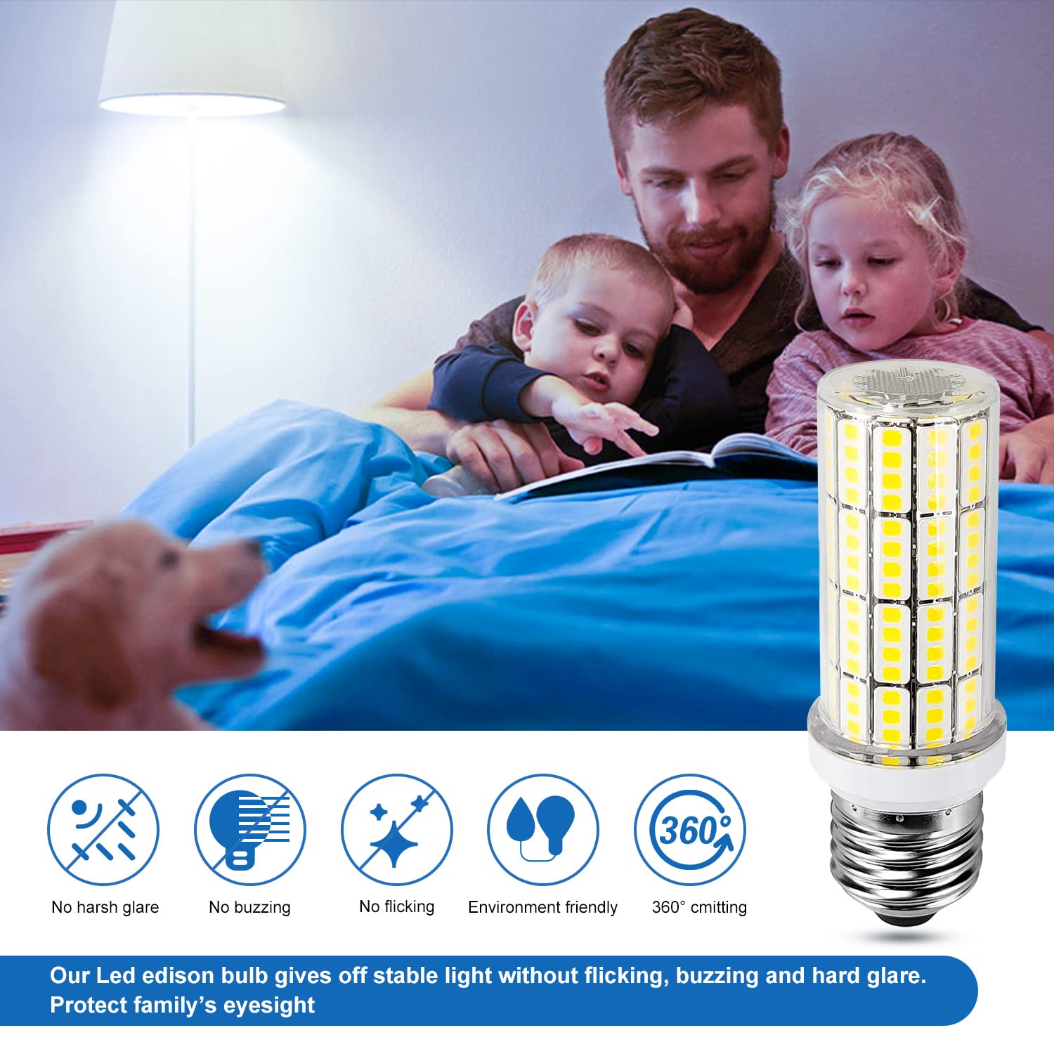 RIUVAO corn light is IP67 waterproof and dustproof for versatile use indoors or outdoors.