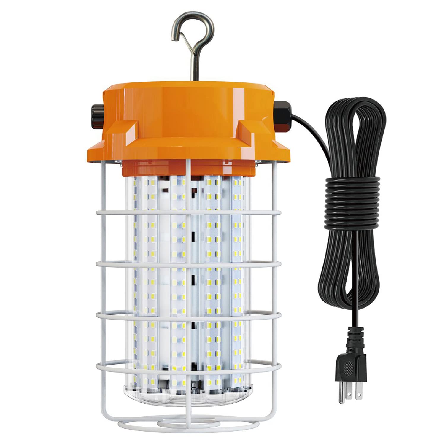 RIUVAO LED temporary work light front view, 100W, 15,000 lm for bright job-site illumination
