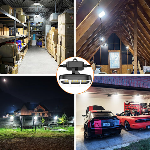 RIUVAO outdoor worksite lighting ideal for garages, sheds, and camps.
