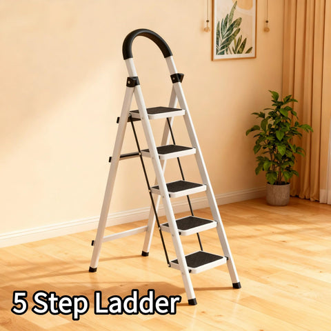 RIVERLIN ladder extended with retractable handrail for stable climbing.