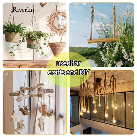 Riverlin jute rope outdoor-use, natural fibers resist wear for porch swings and trellises.