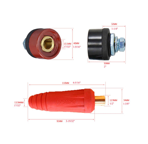 RiverWeld DINSE socket black provides secure TIG return connections