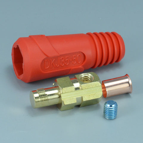 Riverweld DKJ35-50 Dinse-style connector for reliable power transfer.