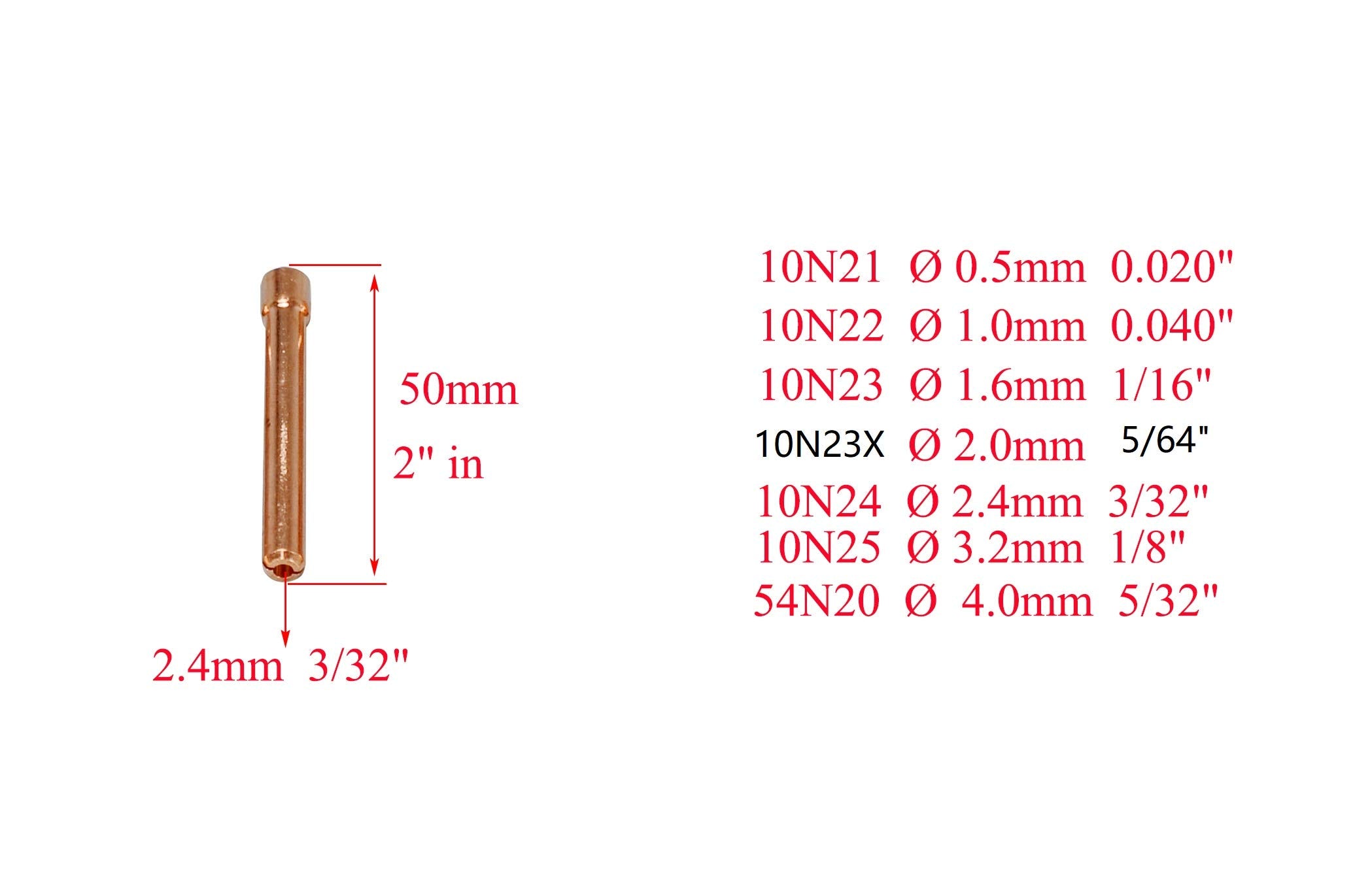 RiverWeld TIG gas lens collet 45V64 for tight seals and precision