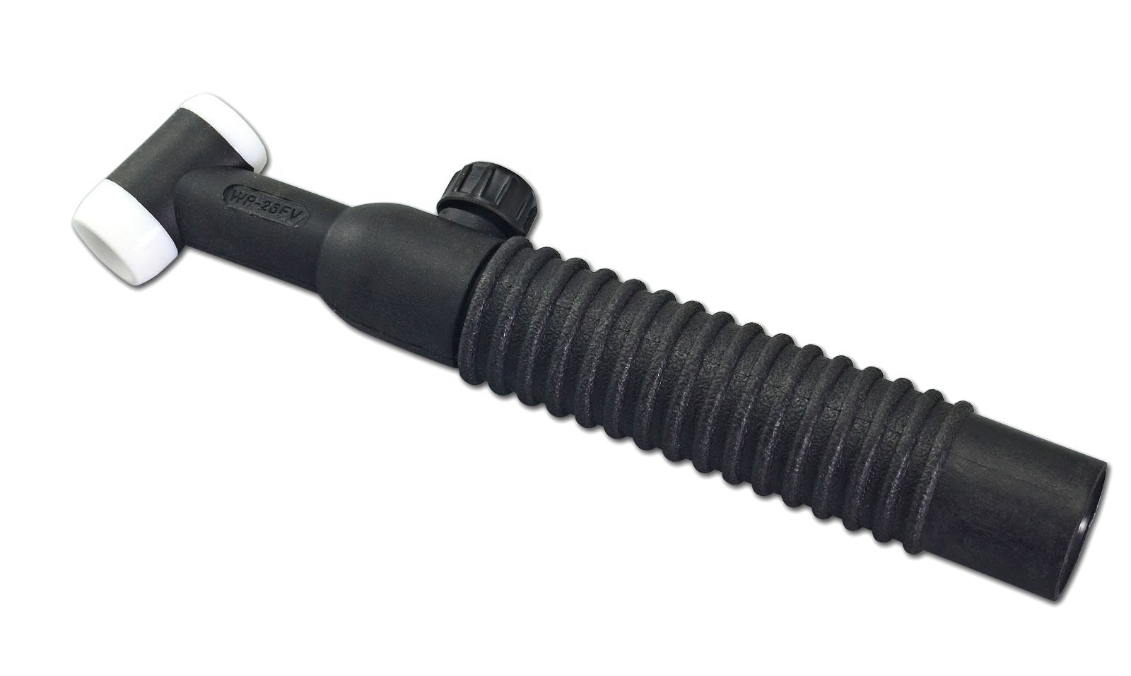RIVERWELD WP-26FV TIG torch head with flexible body for angled welds.