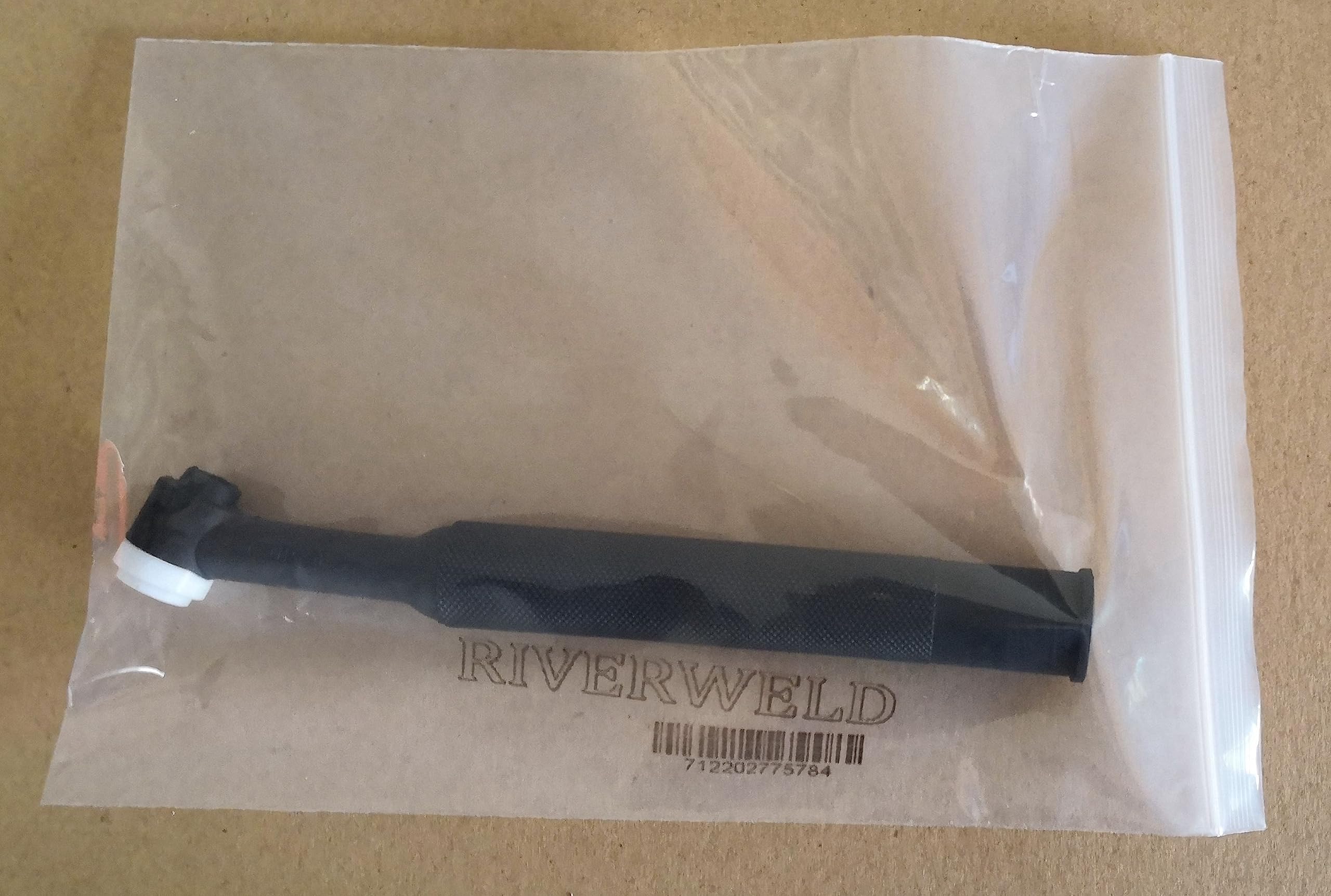 RiverWeld WP-9F TIG head side view aiding precise bevels.