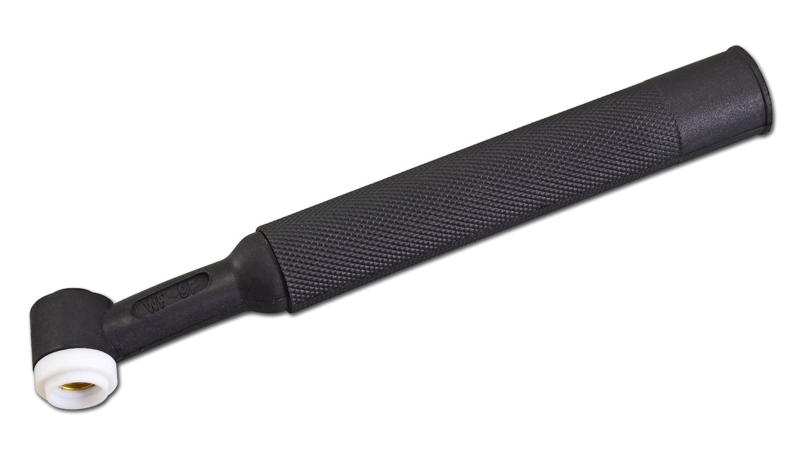 RiverWeld WP-9F TIG torch head with a flexible design for tight corners.