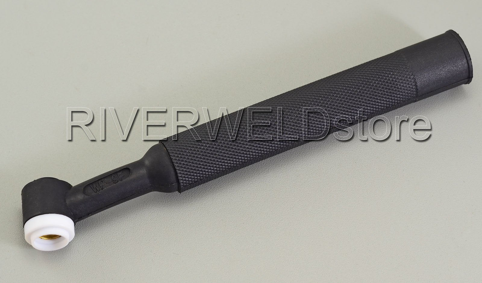 RiverWeld WP-9F TIG torch head rated at 125A for precise welding.