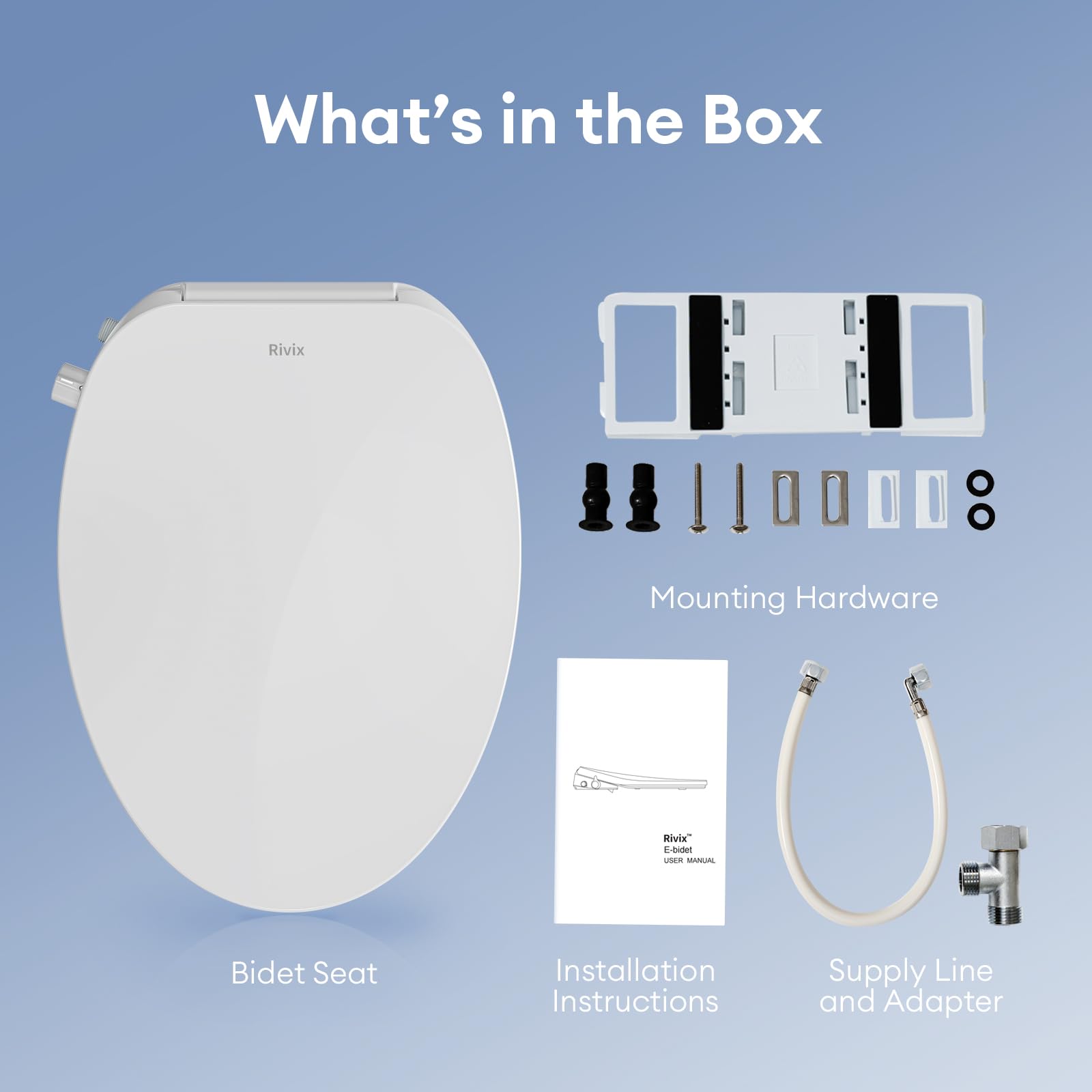 Rivix LED night light guides nighttime bathroom use.