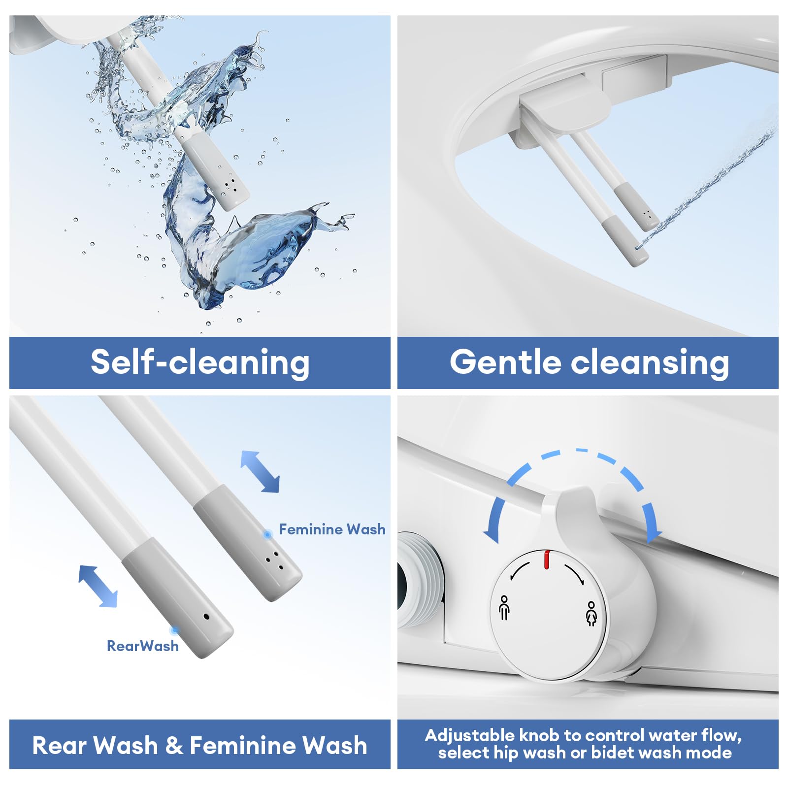 Rivix bidet water temperature control enables a personalized warm cleansing.