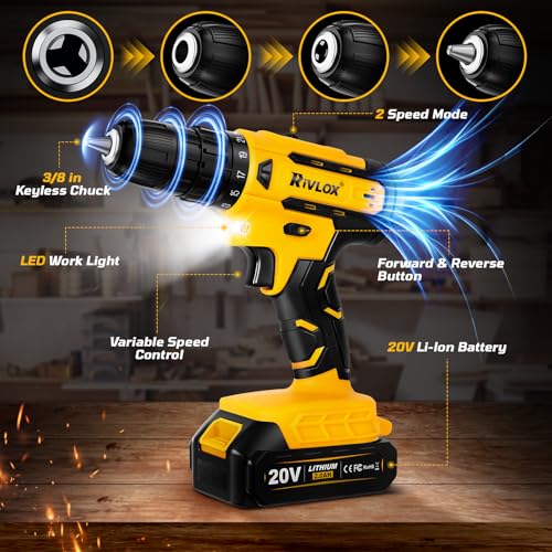 Rivlox 21-piece drill bits set for wood and metal tasks