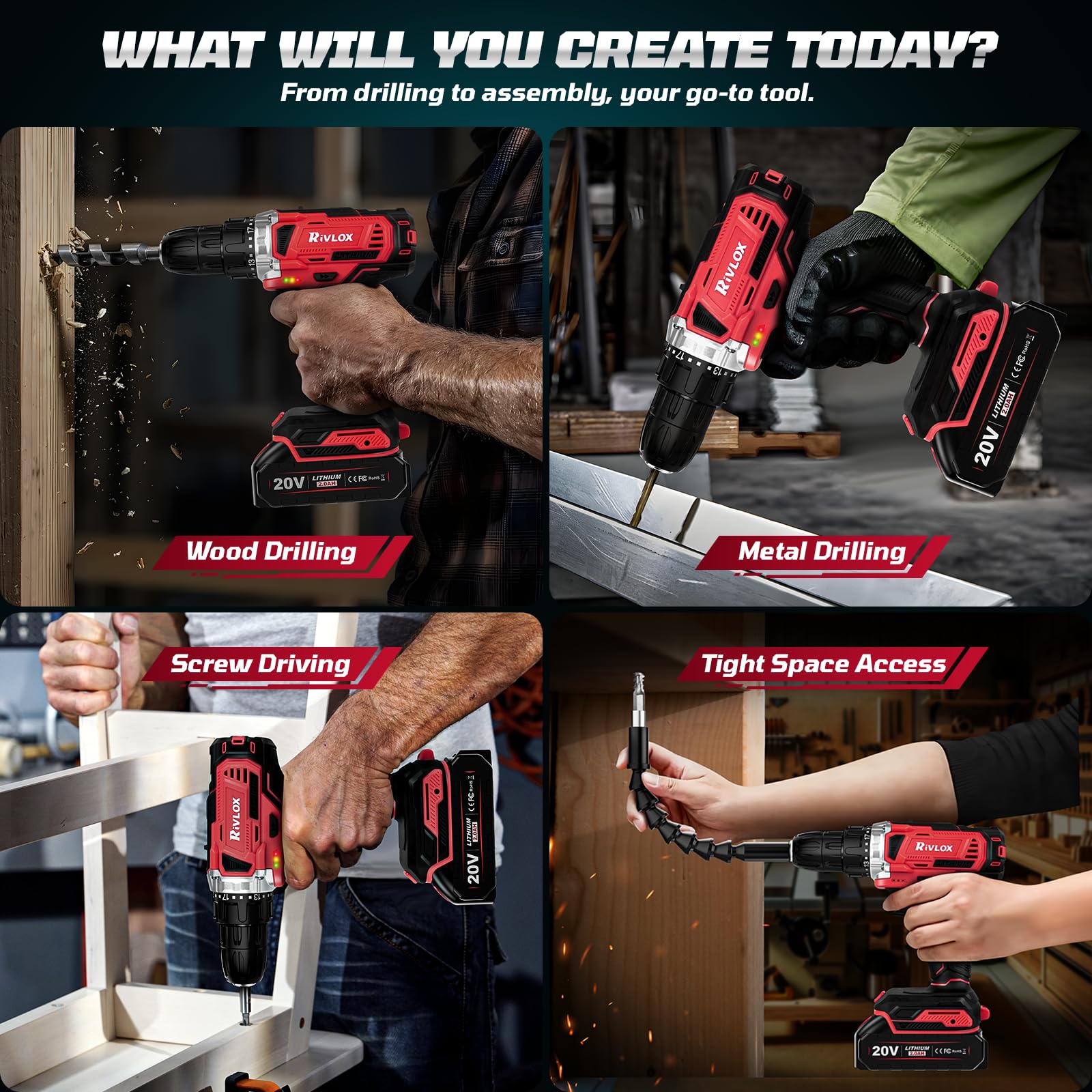 Rivlox ergonomic red drill handle for comfortable grip during use