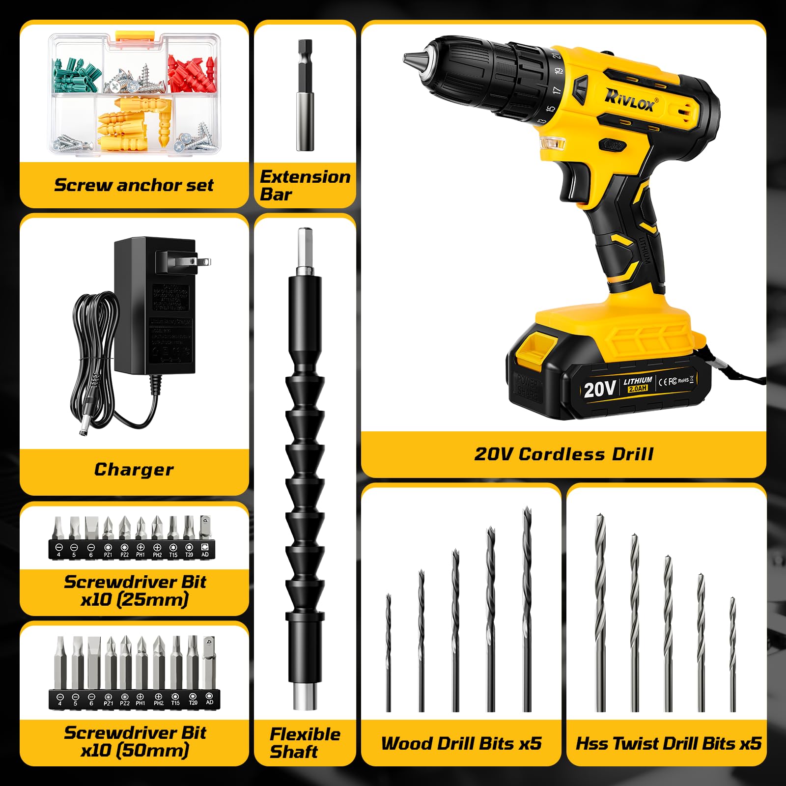 Rivlox drill with LED light aids precise drilling in dim areas