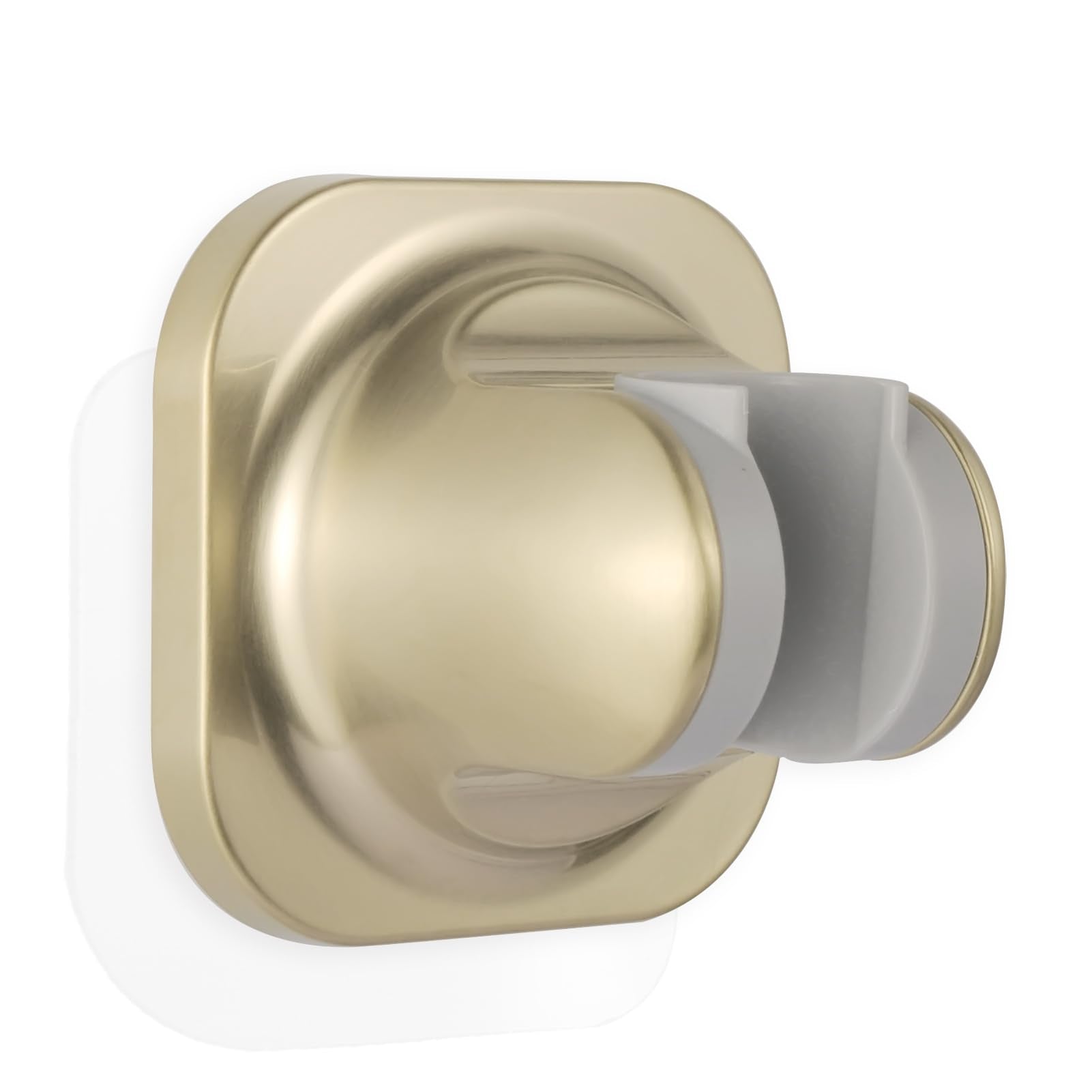 RIVOODS brushed gold wall-mount shower head holder for easy positioning.