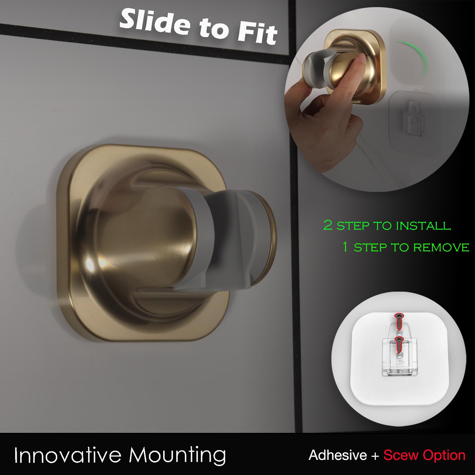 RIVOODS slide-to-fit feature enables quick, tool-free installation.