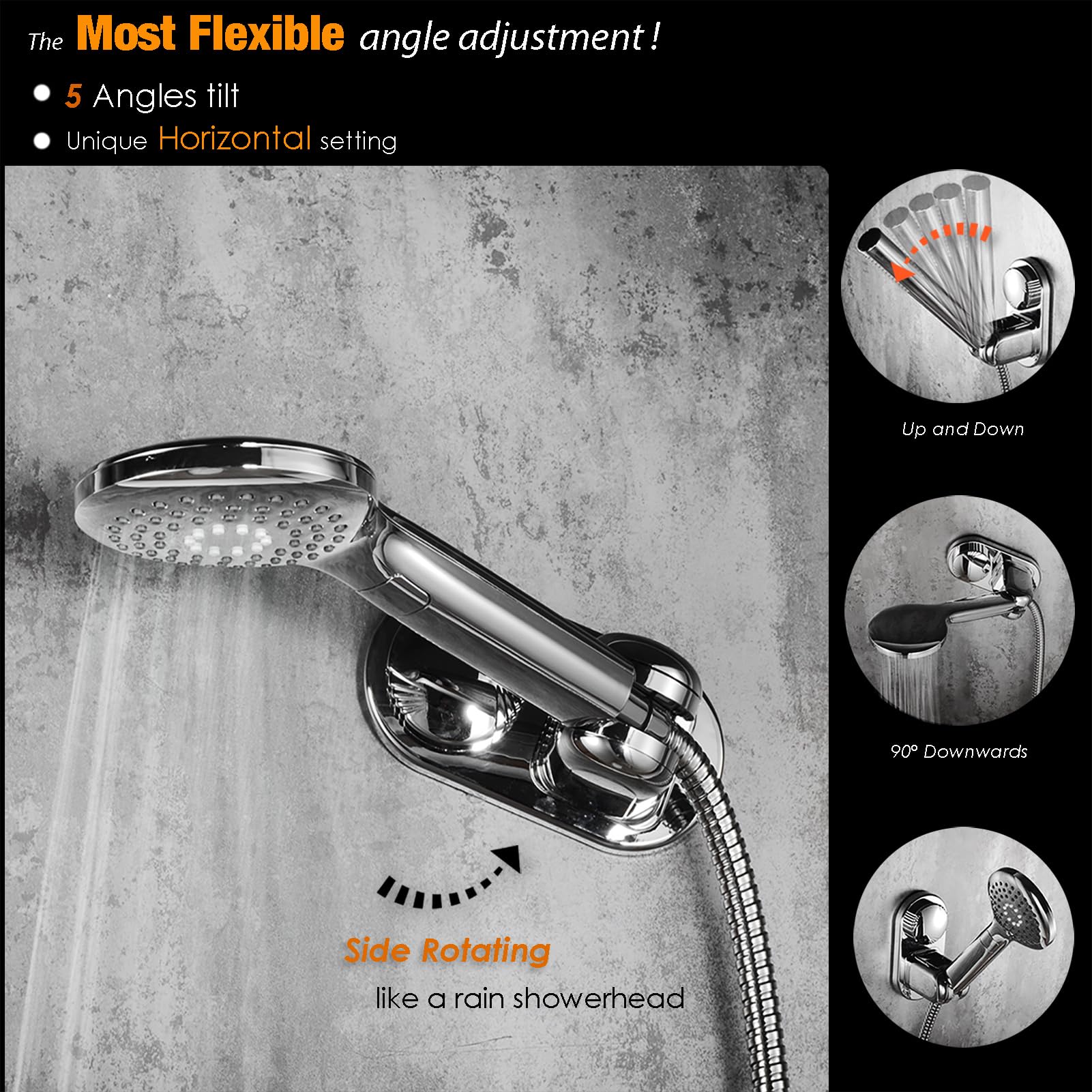 RIVOODS smooth surface mounting on tiles or glass for reliable adhesion.