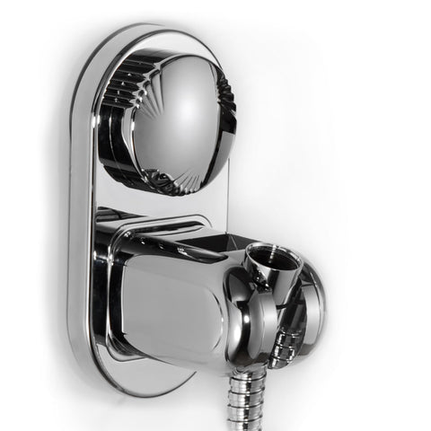 RIVOODS suction cup shower head holder secures on tiles for stable mounting.