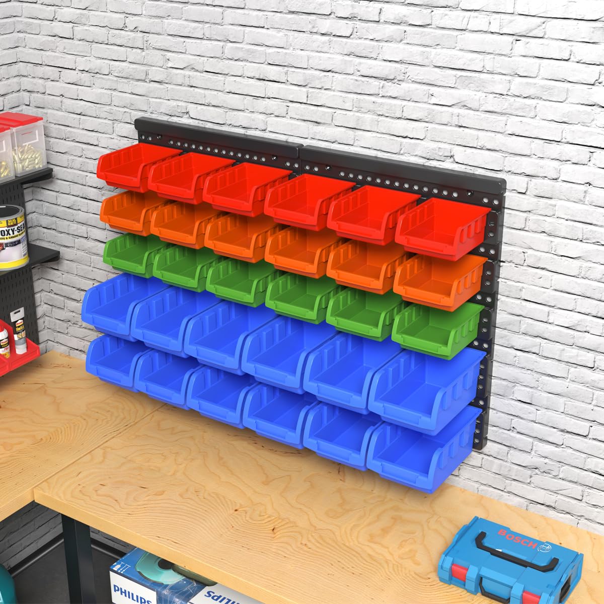 RIVTUN red small bin for quick color-coded parts access