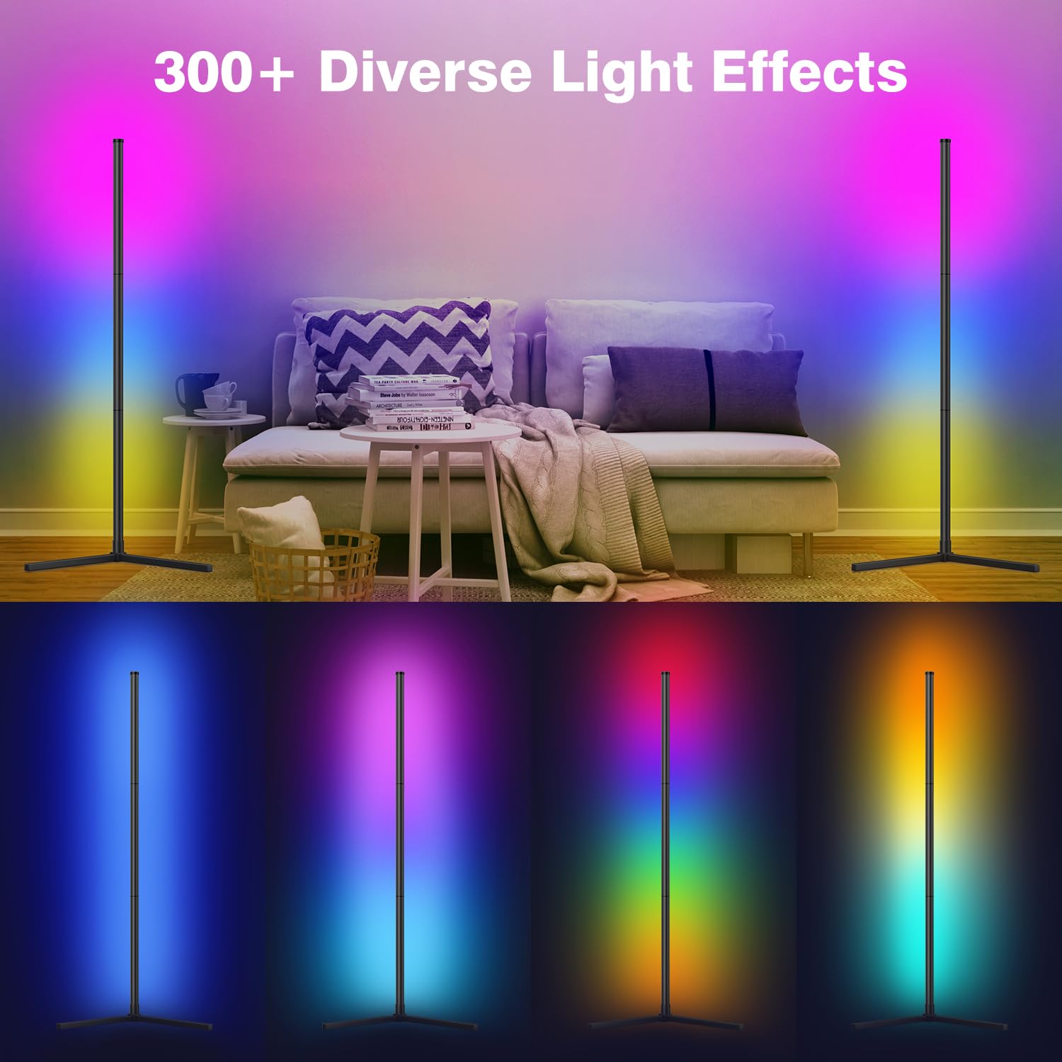 RIYO LED Corner Lamp music sync matching your soundtrack for immersion.
