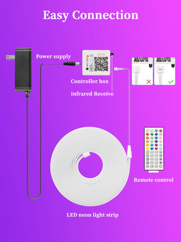 RIYO Neon Rope Light includes 2m extension for flexible power setup.