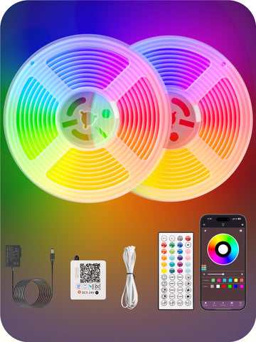RIYO Neon Rope Light remote control for quick color selection and scene tuning.