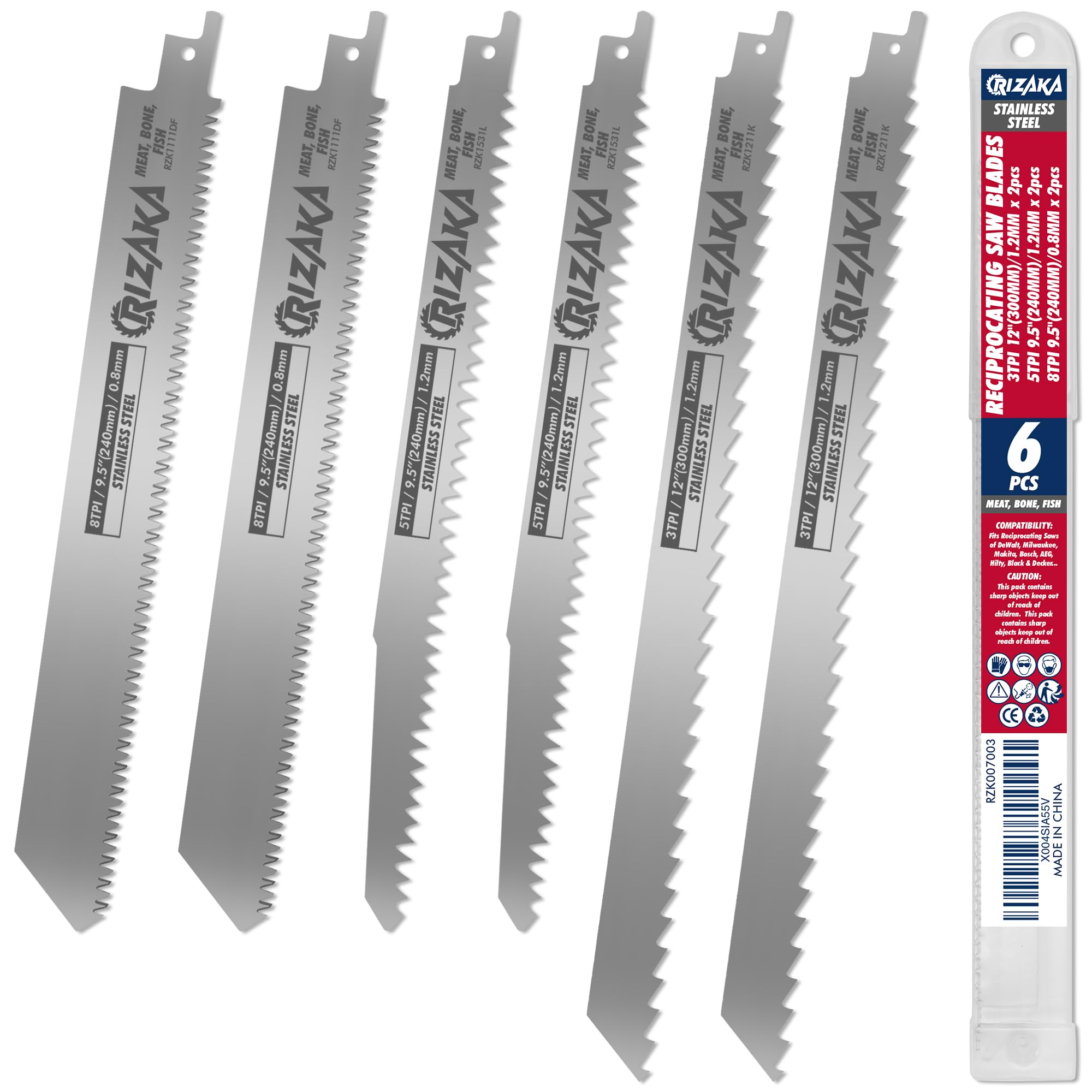RIZAKA SawZal 12in blade with 3TPI for frozen meat cutting