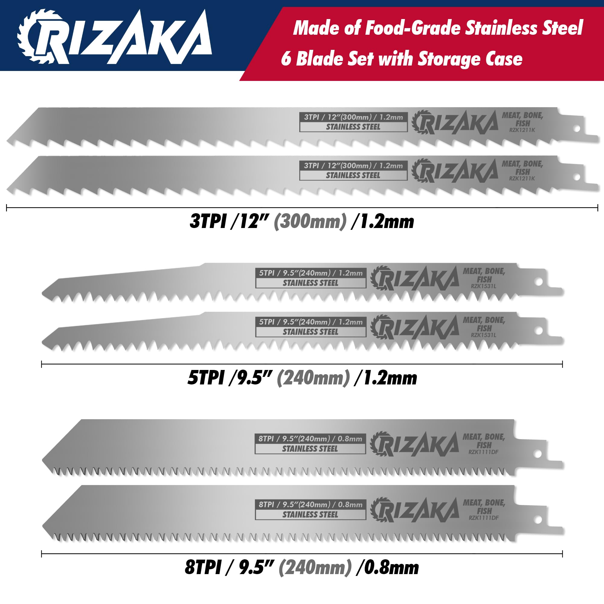 RIZAKA SawZal 9.5in blade 5TPI for tougher frozen cuts