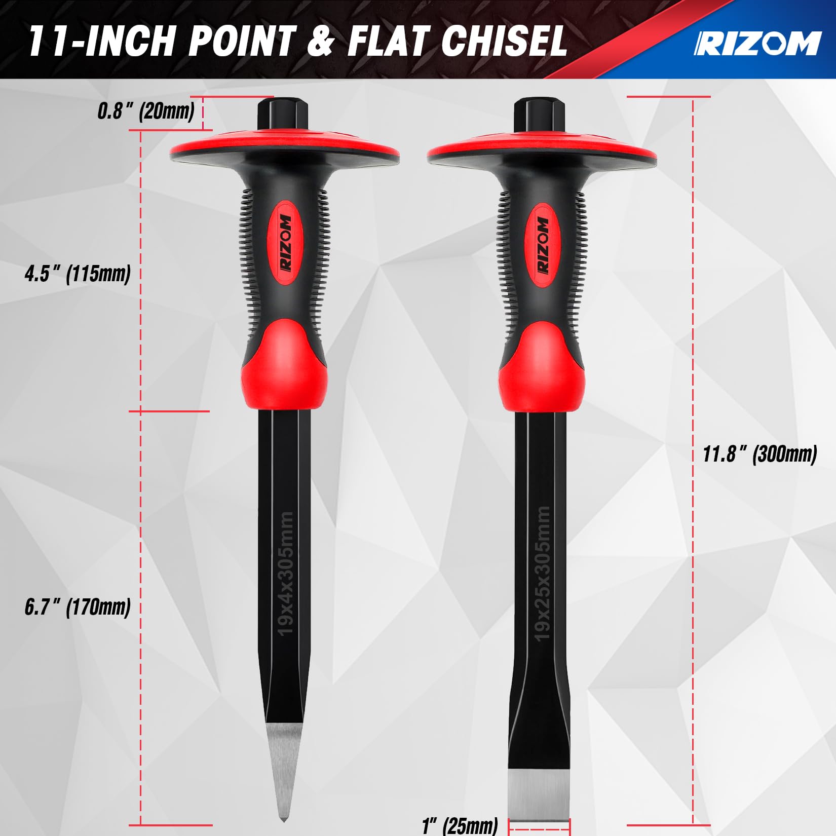 Rizom 11-inch flat chisel for clean surfaces