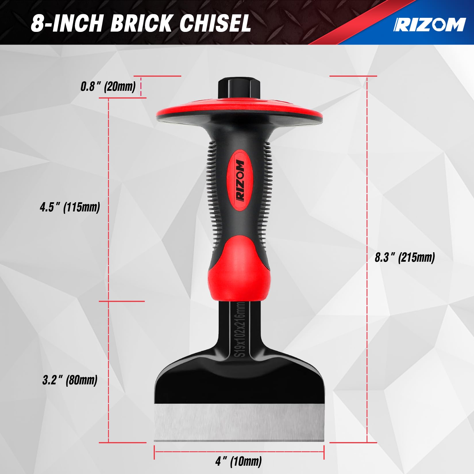 Rizom 8-inch brick chisel for cutting brick and tile