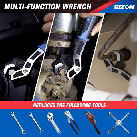 Rizom chrome vanadium steel pipe wrench heat-treated for durability