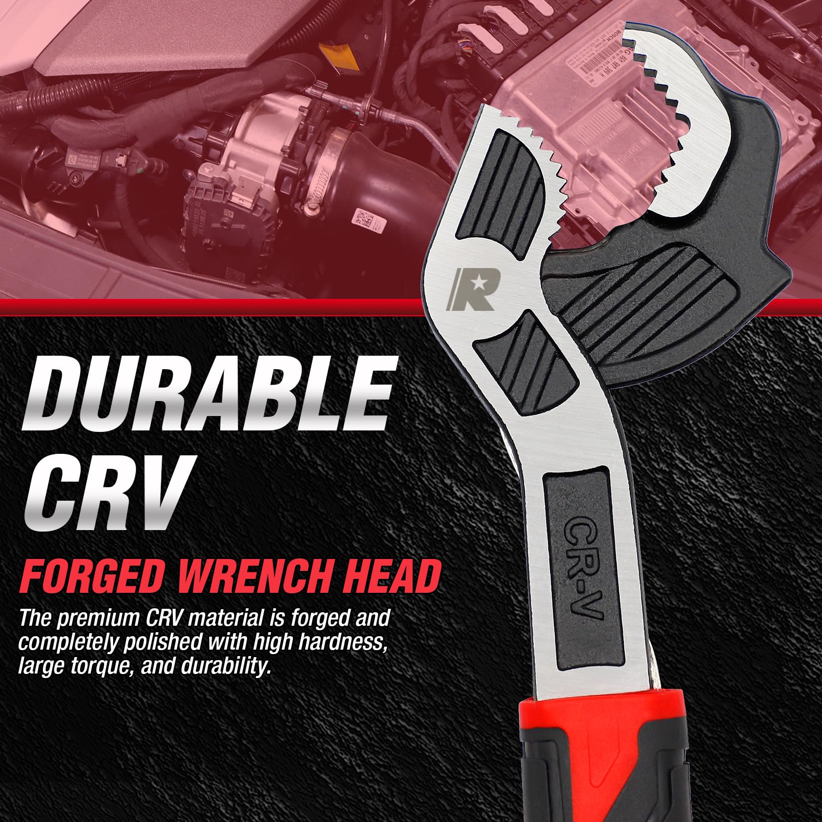 Rizom pipe wrench chrome-vanadium build withstands heavy-duty tasks and long-term reliability.