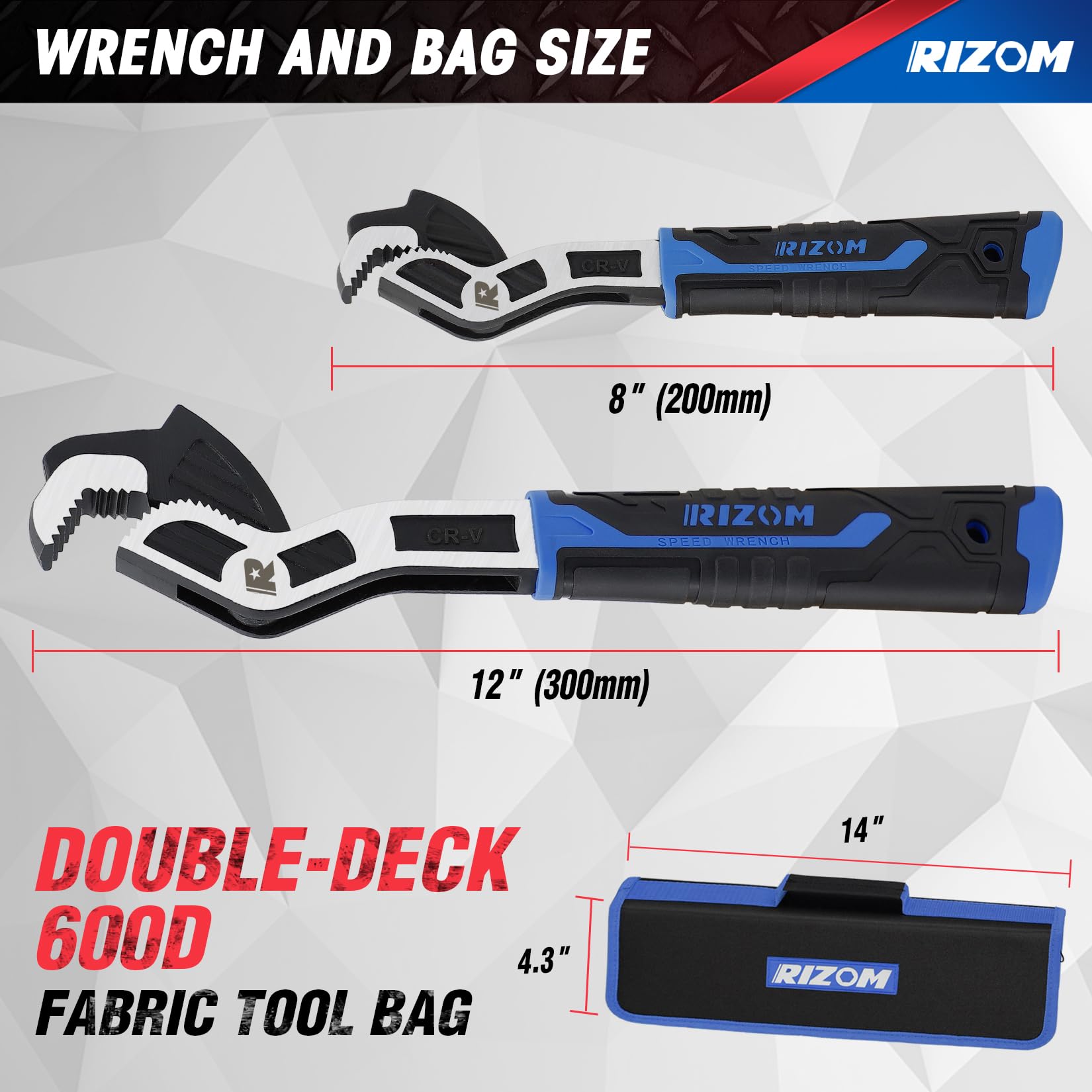 Rizom compact zipper canvas bag for organized tool storage