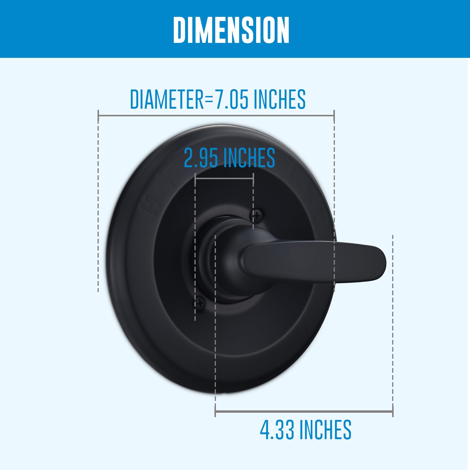 RJDIBAN matte black shower handle adds sleek style and durability.