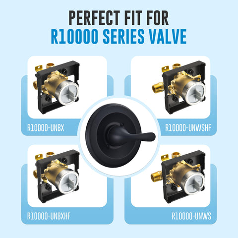 RJDIBAN R10000 cartridge included with valve compatibility illustration.
