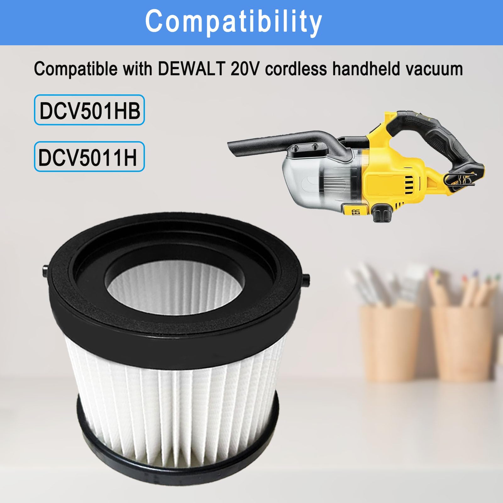 Rjnlsc DEWALT 20V vacuum filter side view preserves suction during use