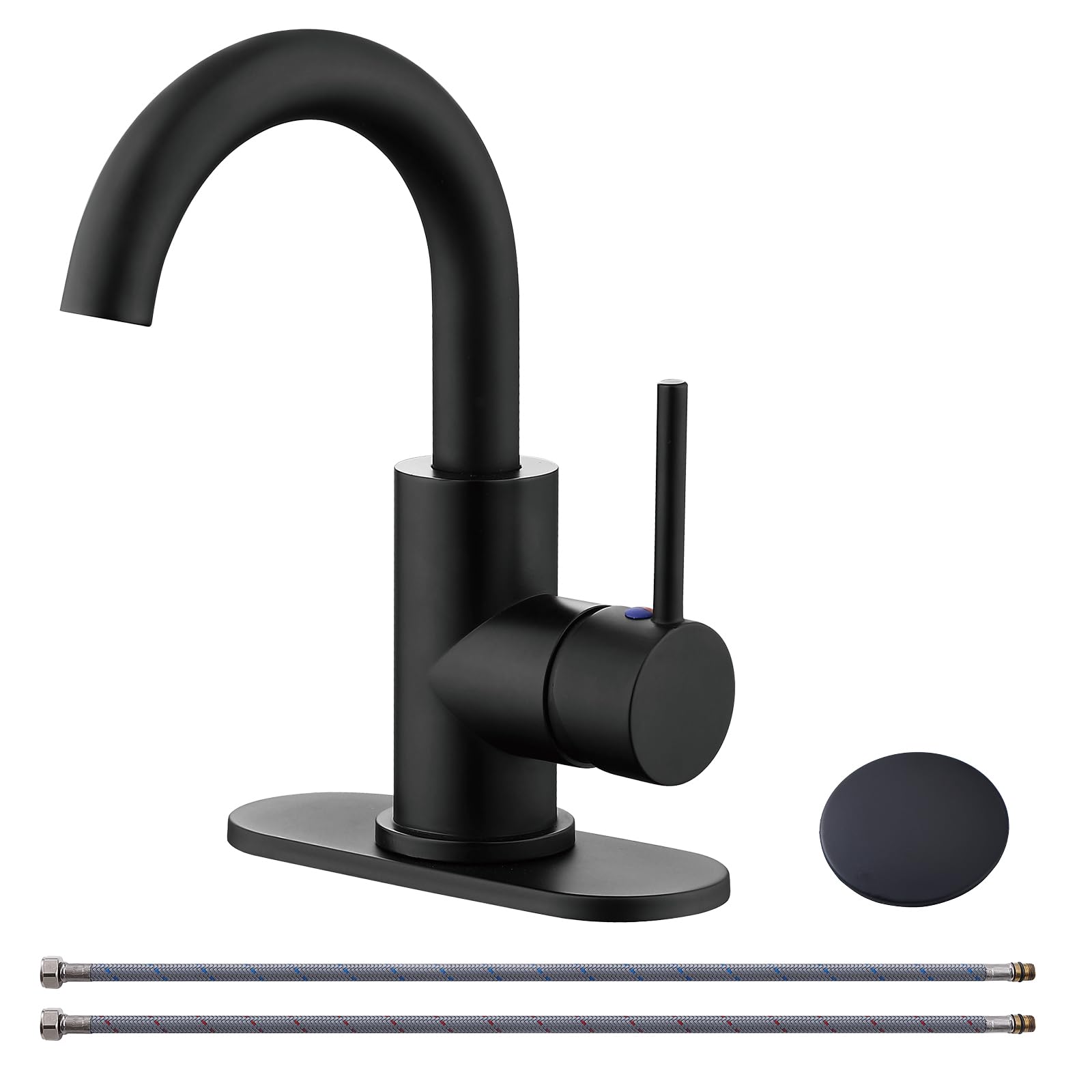 RKF BF3501P-MB matte black faucet with swivel spout for versatile bar and kitchen use.