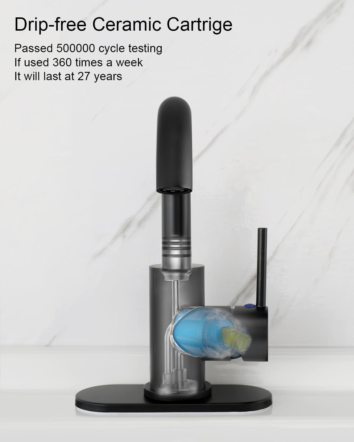 RKF BF3501P-MB pop-up drain included for smooth drainage.